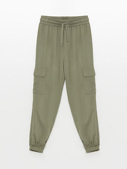 Beli Lastikli K?z ?ocuk Kargo Jogger Pantolon