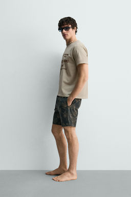 CAMISETA ESTAMPADO TEXTO EFECTO VINTAGE / Beige