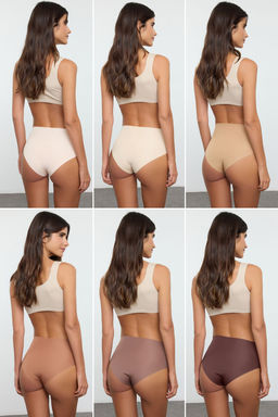 Trendyolmilla Pembe 6l? Micro Dikissiz/Iz Yapmaz Lazer Kesim Yuksek Bel Klasik Orme Kulot THMAW25KU00038  фото 10