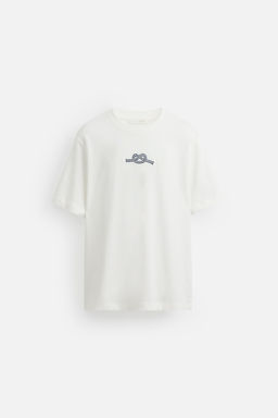 T-SHIRT WITH COMBINED EMBROIDERY - Zara фото 8