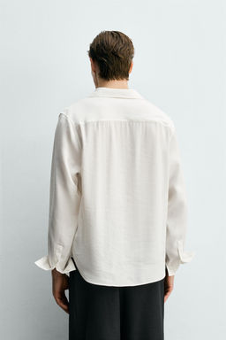 CAMISA POLO FLUIDA CORD?N / Blanco - Zara фото 3