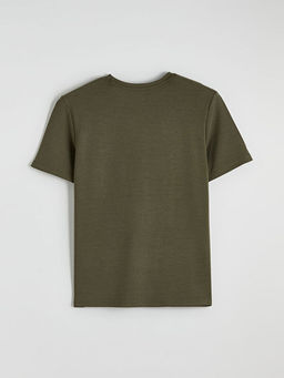 Bisiklet Yaka Bask?l? Erkek Ti??rt