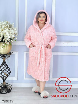 Халат женский теплый с капюшоном