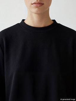 Dik Yaka Oversize Kad?n Sweatshirt Tunik