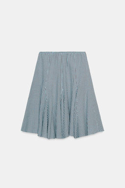 GINGHAM GODET MIDI SKIRT - Zara фото 4