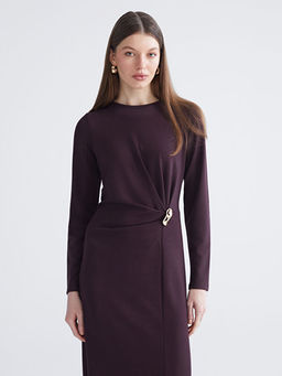 Bisiklet Yaka B?zg?l? Elbise