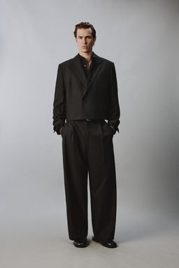 BLAZER CROPPED FIT TRAJE / Negro