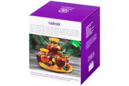 Чайник 1,8 л 20*14*18,5 см "Crystal glass" с ситом+бамб.крышк.с метал. дном/с силик.уплот, стекло