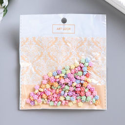 Цена за 2 шт. Бусины для творчествах пластик «Цветочки», набор 150 шт., 0.6×0.6 см