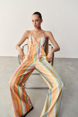 PANTAL?N ANCHO RAYAS / Multicolor - Zara фото 4