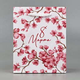 Цена за 4 шт. Пакет подарочный ламинированный 8 марта, S 12?15?5.5 см