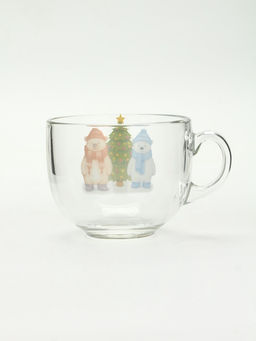 Кружка стеклянная новогодняя «Мишки в лесу», 500 мл
