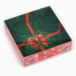 Цена за 5 шт. Коробка для макарун «С Новым годом!», 12×12×3.5 см