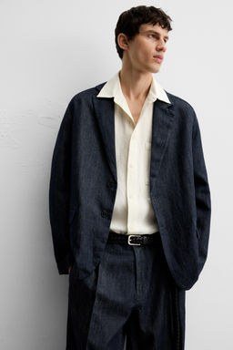 RELAXED FIT DENIM BLAZER - Zara фото 5