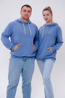 Худи мужское из футера 3-х нитки туманно-голубой - Амадэль фото 8