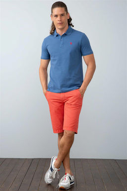 Мужская светло-темно-синяя базовая футболка с воротником-поло Неожиданная скидка в корзине - U.s. polo assn фото 3