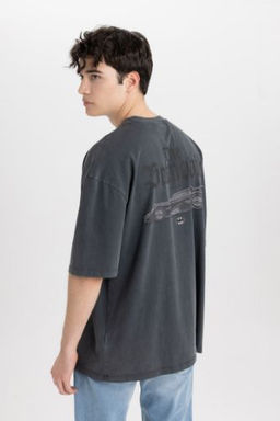Batman 85 Oversize Genis Kal?p Bisiklet Yaka S?rt Bask?l? K?sa Kollu Tisort