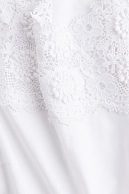 Embroidered linen-blend blouse - H&m фото 2