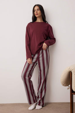 Trendyolmilla Antrasit %100 Pamuklu Cizgili Orme Pijama Tak?m? THMAW25PT00188  фото 20