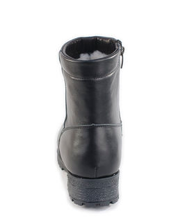 Ботинки женские на литой подошве, черные,кожа, молния.