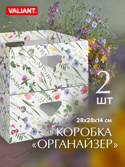 VAL HC-BC-2H Коробка для хранения, 28*28*14 см, набор 2 шт., HERBARIUM CLOVER, шт
