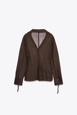 SEMI-SHEER SHIRT WITH TIES