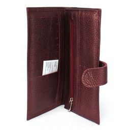 Портмоне женское Croco-ПР-950 с хлястиком натуральная кожа 2 отд, 13 карм, бордо металлик (232) 239655  фото 3