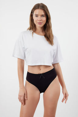 Trendyolmilla Siyah-Cok Renkli 4lu Paket Pamuklu Kurdele/Fiyonk Detayl? Hipster Orme Kulot THMSS24KU00040  фото 3