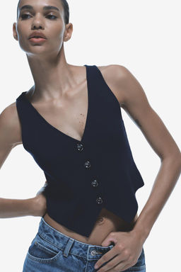 PLAIN KNIT SHORT VEST - Zara фото 2