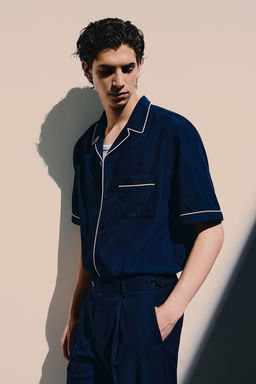 Camisa resort en mezcla de modal Regular Fit