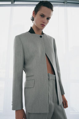 ZW COLLECTION CONTRAST COLLAR BLAZER - Zara фото 11