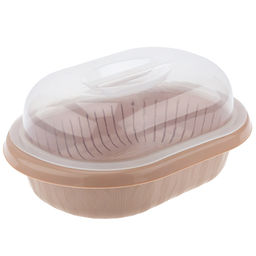 Гречиха Хлебница пластмассовая 31х24х13см, со вставкой, прозрачная крышка, полипропилен, т.м. NECO (Россия)