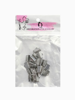 Цена за 4 шт. Зажим для ленты, (набор 20 шт.), цвет серебро, 10 мм, СМ-339