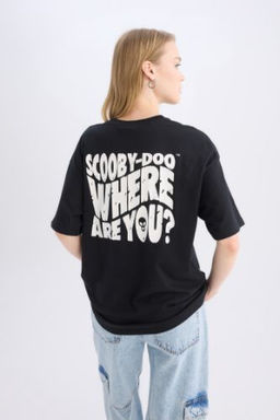 Coool Scooby Doo Oversize Genis Kal?p Bisiklet Yaka S?rt Bask?l? K?sa Kollu Tisort
