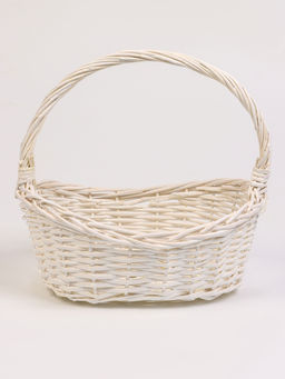 Корзина плетёная для хранения, ива, овальная, белая, набор 4 шт.