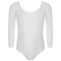 Купальник гимнастический Grace Dance, с длинным рукавом, р. 42, цвет белый  фото 7