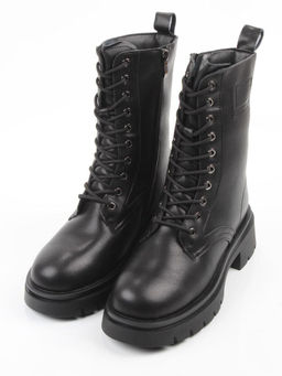 04-PAX86-1Z BLACK Ботинки зимние женские (натуральная кожа, 100% шерсть)