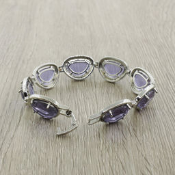 Александрит, браслет Лаура, покрытие родий, 18см - Agat77 фото 3