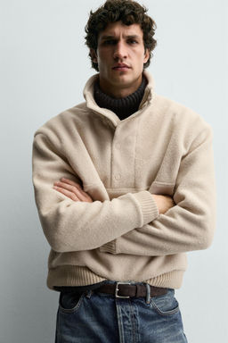 CONTRAST FAUX SHEARLING SWEATSHIRT - Zara фото 6