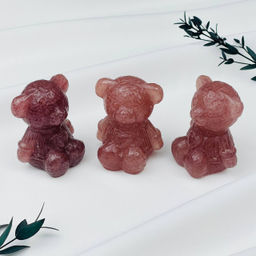 Фигурка Мишка из Клубничного кварца