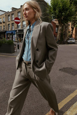 DOUBLE-BREASTED BLAZER WITH SHOULDER PADS - Zara фото 5