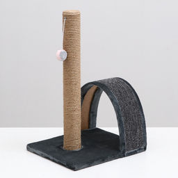 Когтеточка «Столбик», 35×30×54 см, с дугой и игрушкой, МИКС