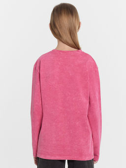 Лонгслив для девочек розовый с обработкой эйсид - Mark formelle фото 5