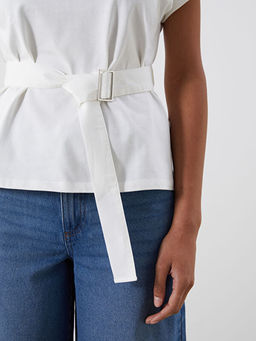 Bisiklet Yaka Kemerli Bluz