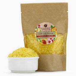 Соль для ванны, аромат сладкого персика, Кладовая красоты