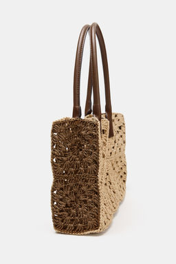 BOLSO SHOPPER EFECTO TRENZADO / Marr?n - Zara фото 5