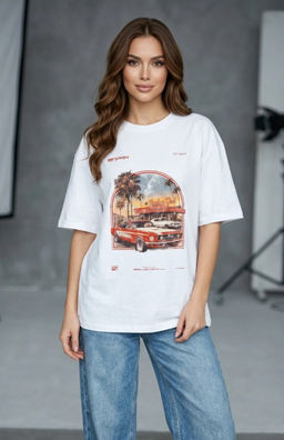 K13598 Футболка OVER SIZE (хлопок) БЕЛЫЙ_03