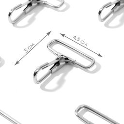 Карабин металлический, 50 45 мм / 38 3 мм, 10 шт, цвет серебряный