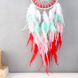 Ловец снов амулет «Цветок красочный», разноцветный, d=16 см, 67×16 см