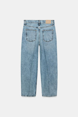 JEANS Z1975 BARREL TIRO MEDIO RAYA PLANCHADA / Azul medio - Zara фото 9